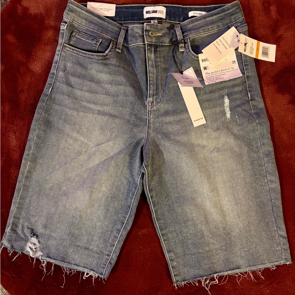 NWT William Rast Women's Blue Denim “Biker” Shorts 29/8